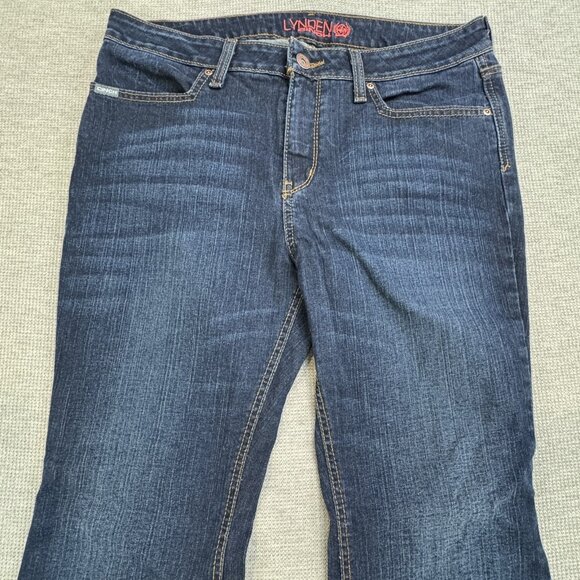 Cinch Lynden Womens Size 32/12R Blue Flared Jeans High Rise Dark Wash Cowgirl - Picture 3 of 15